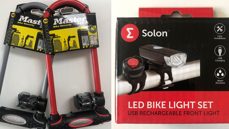 Bike locks and lights